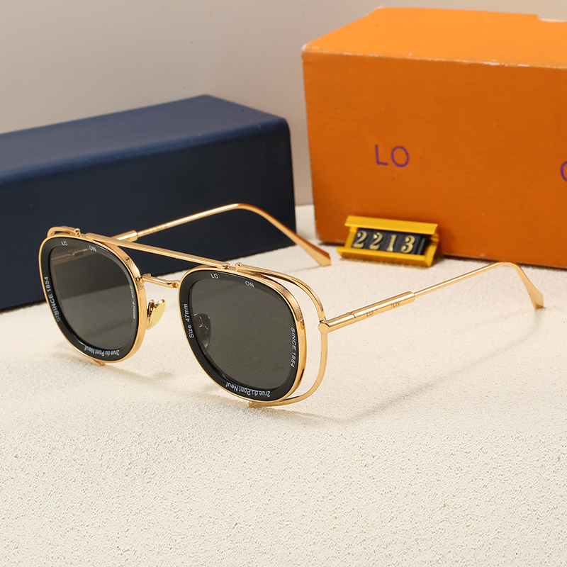 Designer Hommes Femmes lunettes de soleil Mode Classique Lunettes Léopard Tête Composite Métal Sans Monture Optique Cadre Lunettes de Soleil