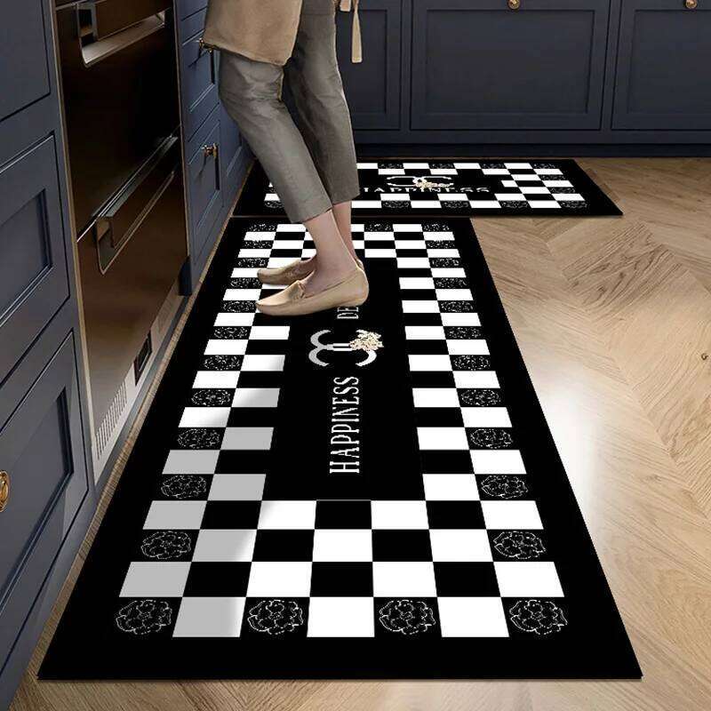 VIKAMA Crystal Velvet Long Kitchen Carpet, Anti-Slip, Water-Absorbent Oil-Absorbent And Dirt-Resistant Floor Mat Home Decoration H260227-image-1095653806