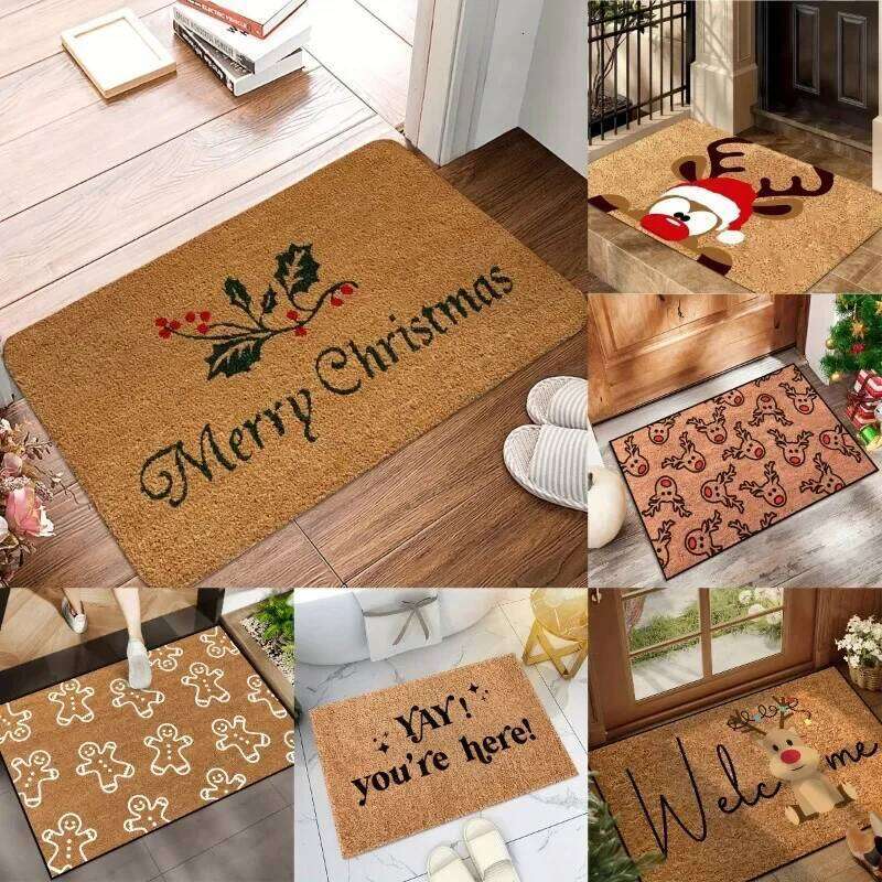 VIKAMA 20 Christmas Reindeer Doormat Kitchen Rug Indoor Outdoor Entryway Carpet Holiday Home Decor Happy New Year 2026 H260226-image-1095648048