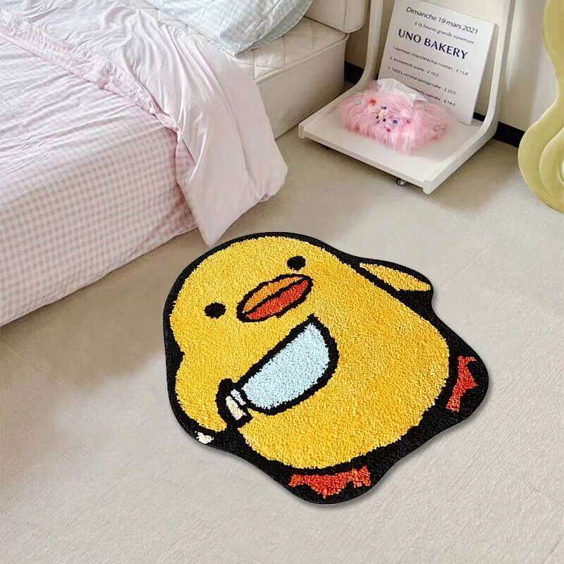 VIKAMA Cartoon Duck Carpet Bathroom Non-Slip Absorbency Bedroom Bed Soft Comfortable Foot Pad Home Decoration H260227-image-1095652124