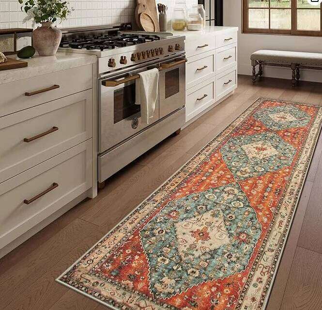 Bohemia Trellis Hallway Runner Rug Kitchen for Hallways Vintage Carpet Bedroom Bathroom Entryway CreamMulti Runners Mats H260226-image-1095647270