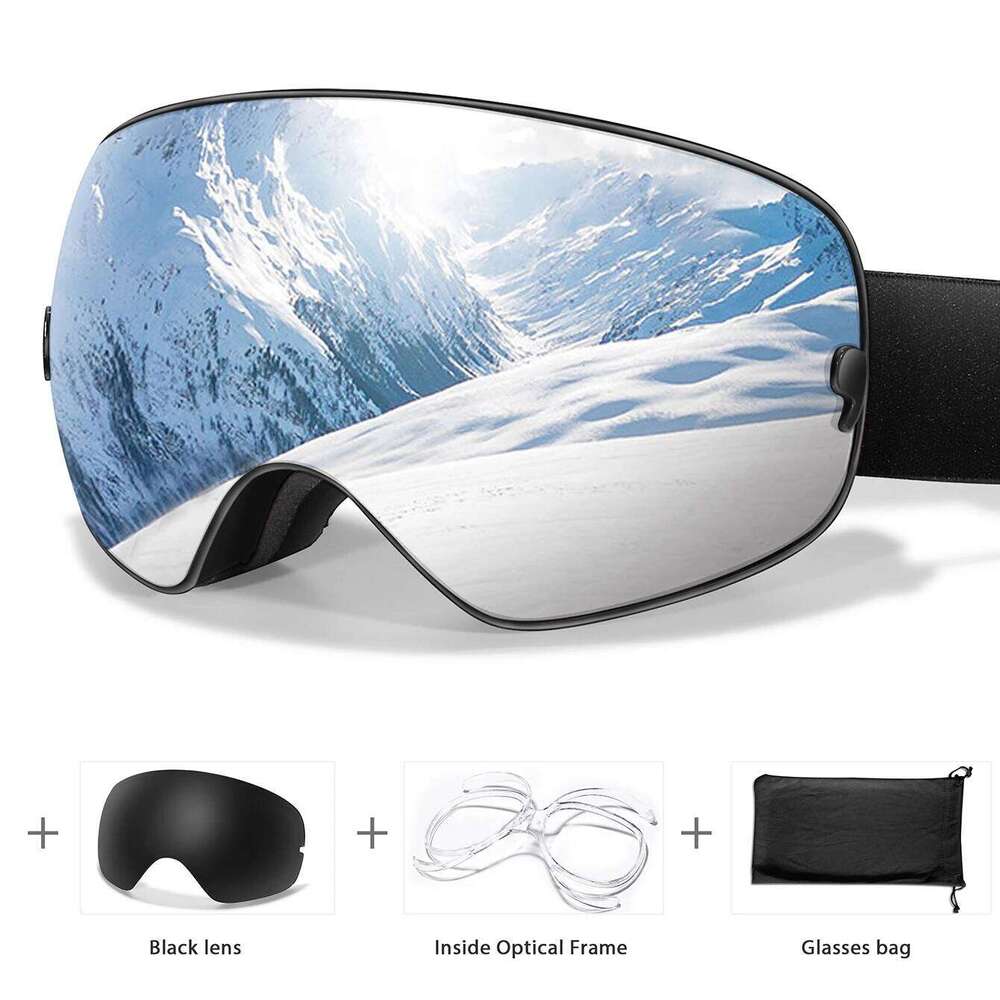 Ourdoor Sports Teen Men Women Ski Goggles-Anti-fog UV400 Eyewear, Christmas New Year Gift, Free Black Lens and Optical Frame Z260225-image-1095620547