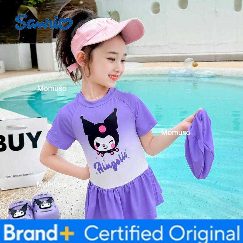 Sanrio Anime My Melody Summer Girls Kids Swimsuit Kawaii Kuromi Short Sleeve Seaside Beach Swim Clothing Children Festival Gift H2602271-image-1095761678