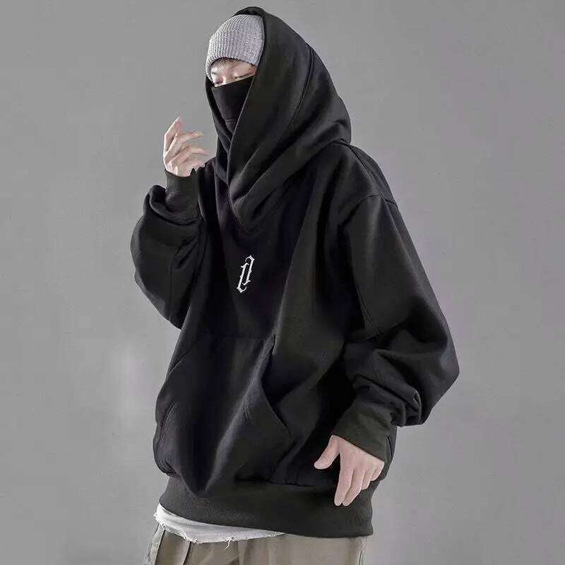 Vintage Hooded Turtleneck Men's Fall Loose Comfortable Hip-hop Sweatshirt Jacket Tops Tide Worker Homewear for Men Z260226