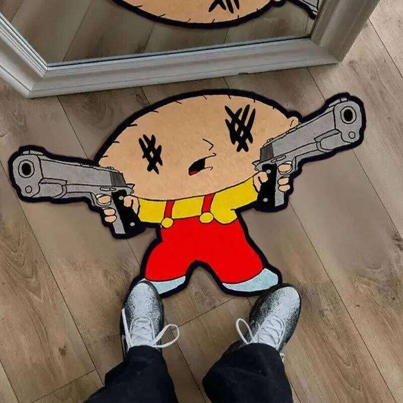 VIKAMA Cartoon Character Rug Comfortable and Warm Bathroom Entryway Floor Mat Bedroom Side Cushion - Home Decor H260227-image-1095654224