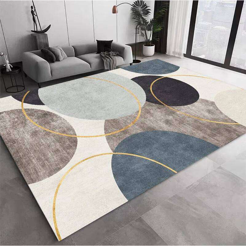 VIKAMA Nordic modern geometric large area anti-fouling crystal velvet carpet bedroom non-slip living room sofa Rugs H260227-image-1095653157