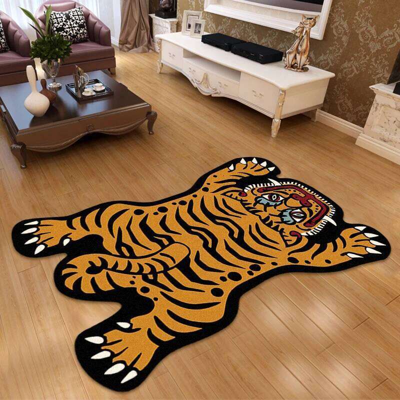 VIKAMA Cartoon Shaped Tiger Carpet Living Room Children's Bedroom Bedside Rugs Home Decor Non-Slip Kitchen Balcony Floor Mats H260226-image-1095648286