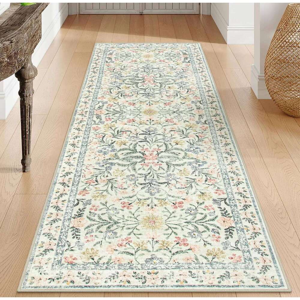 Non Slip Washable Multi Style Runner Rug Floral Retro Abstract Pattern Mat for Kitchen Hallway Corridor Home Decor Floor Carpet H260227-image-1095652624