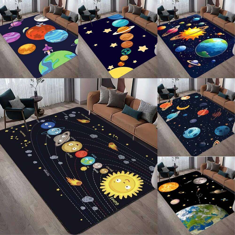Interactive Solar System Carpet 3D Space Planet Rug Children Room Bedroom Play Mat Educational Home Floor Decor Entrance Doormat H260227-image-1095652167