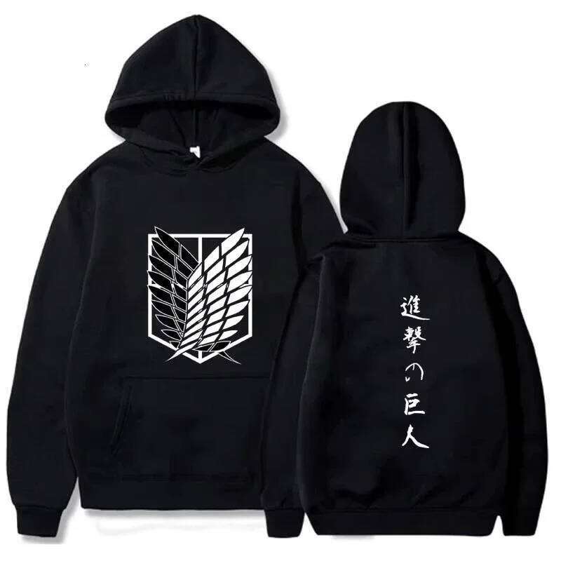 Anime Attack On Titan Freedom Tsubasa Sweats à capuche Manga Shingeki No Kyojin Unisexe Hauts à manches longues Hiver Gardez des sweats surdimens