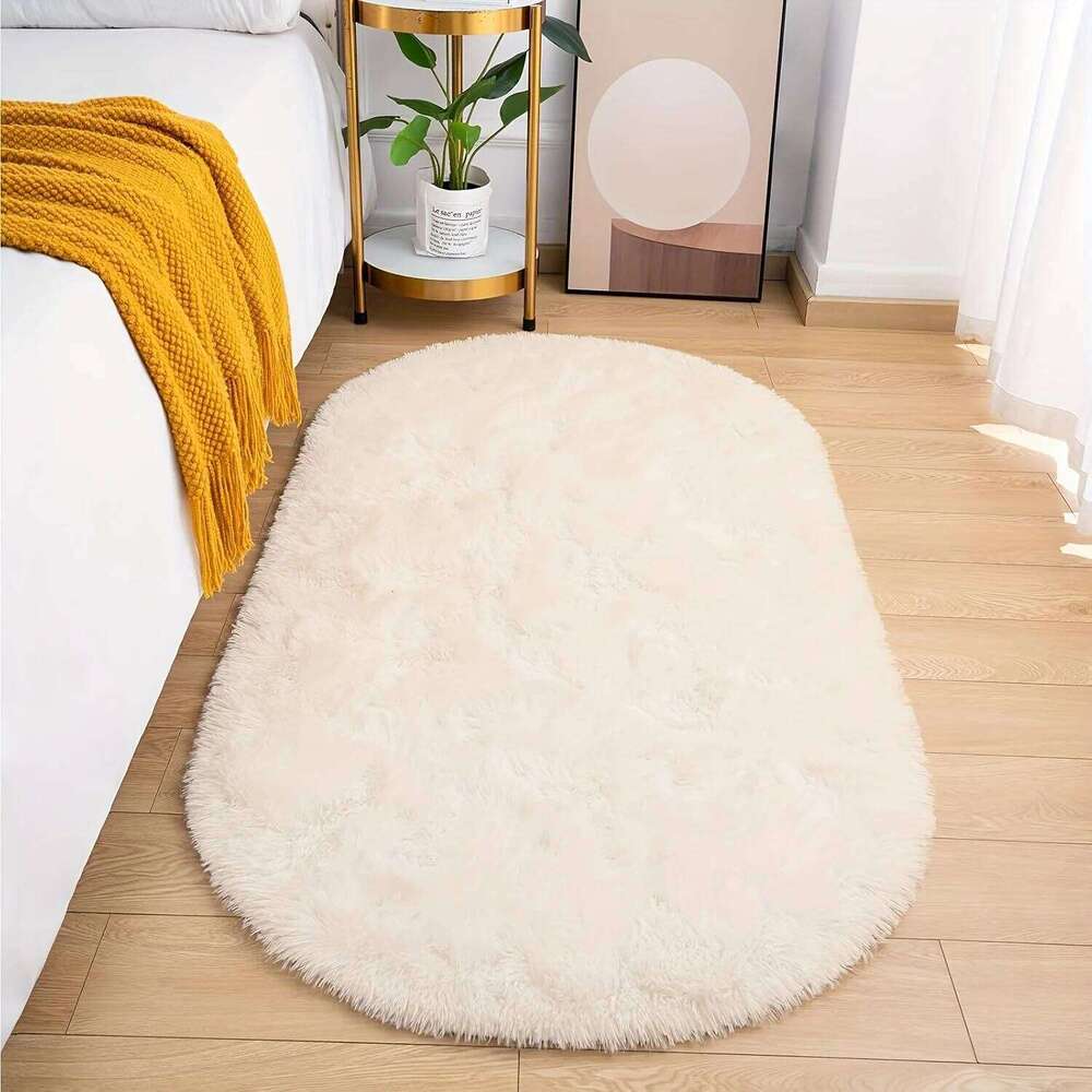 VIKAMA Grey Dense Silk Winter Warm Bedroom Bedside Rugs Living Room Sofa Carpet Long Hair Soft Floor Mat Home Dec H260227-image-1095654350