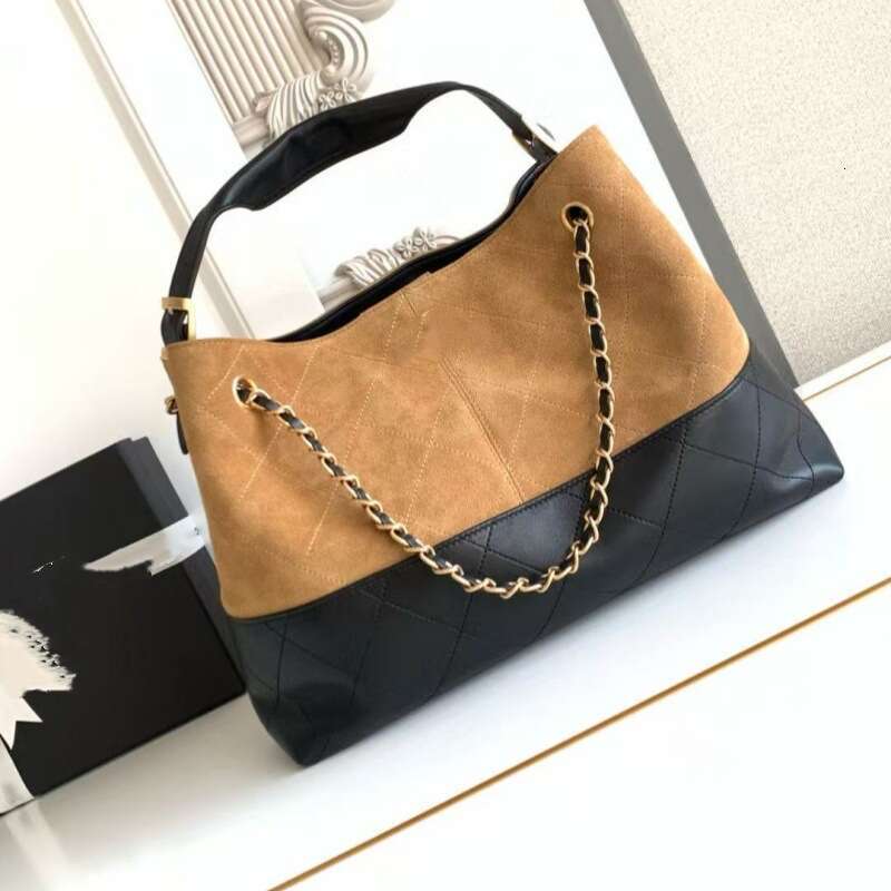 2026 femmes article populaire 25A daim Patchwork Shopping sac à chaîne marron, sac à main à bandoulière Vintage de grande capacité