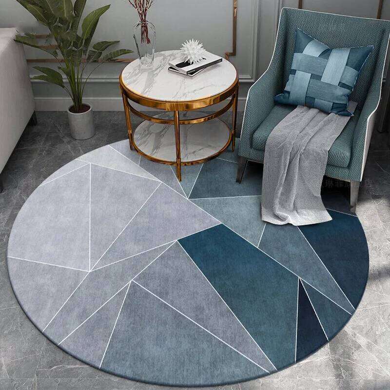 VIKAMA Round Crystal Velvet Carpet Soundproof & dirty-resistant Rug Office Computer Swivel Chair Rocking Table Study Bedroom Mat H260227-image-1095650806