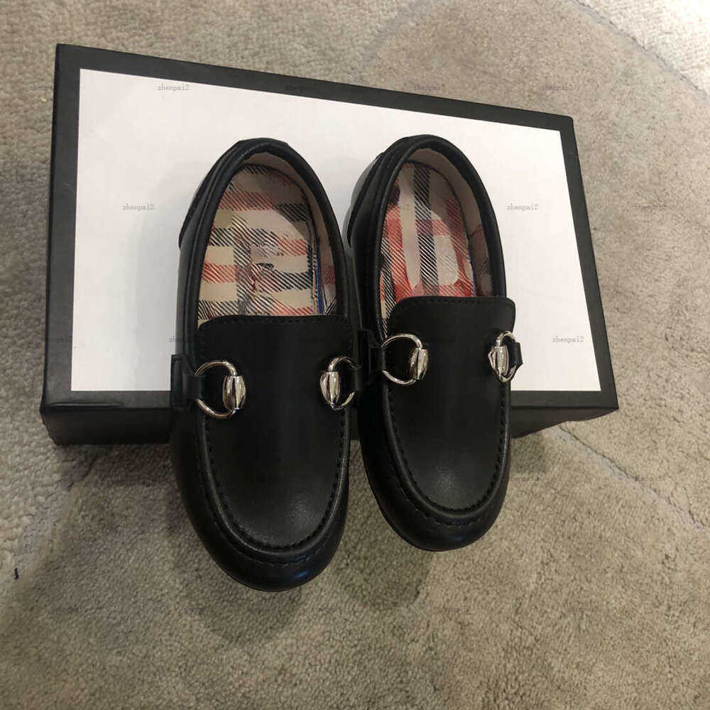 Luxury baby leather shoes High quality kids Sneakers Size 26-35 Box protection designer boys Driving shoes A531X15N128-b