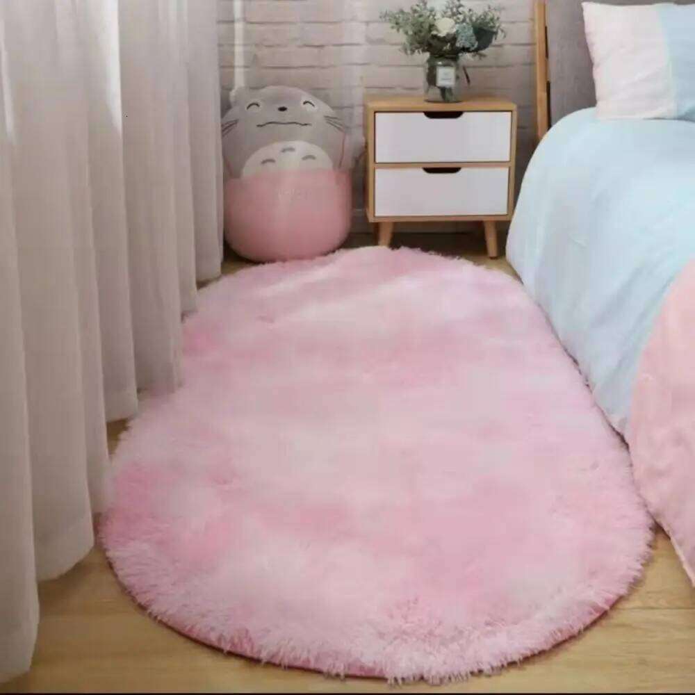 VIKAMA Soft Bedside Oval Girl Rug Bedroom Carpet For Live Room Winter Warm Floor Mat Doormat Home Decoration H260227-image-1095654017