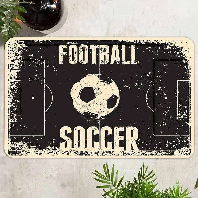 Sports Trendy Style Entryway Doormat Football Field Ball Mottled Texture Home Decor Mat For Soccer Fans H260227-image-1095653221