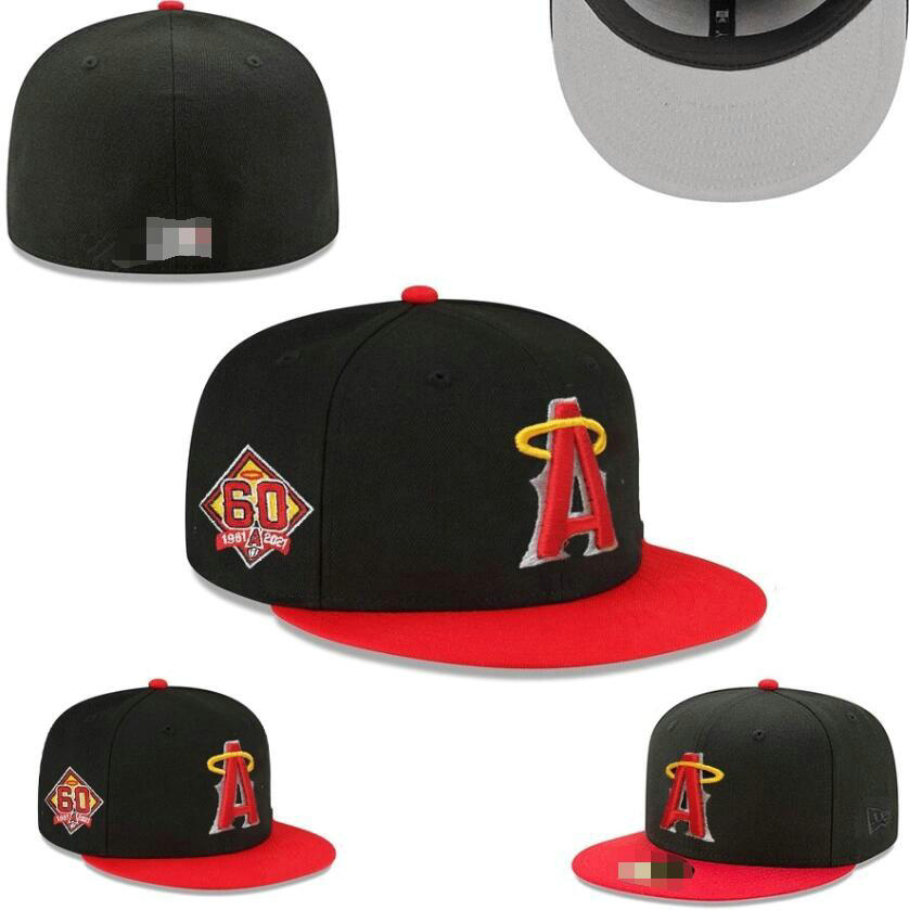 Baseball 2026 Mens Angels Baseball Team 2025 World Series Champions Full Closed Caps Summer Letter Bone Black Color Casual Sport Flat Fitted Hats a0