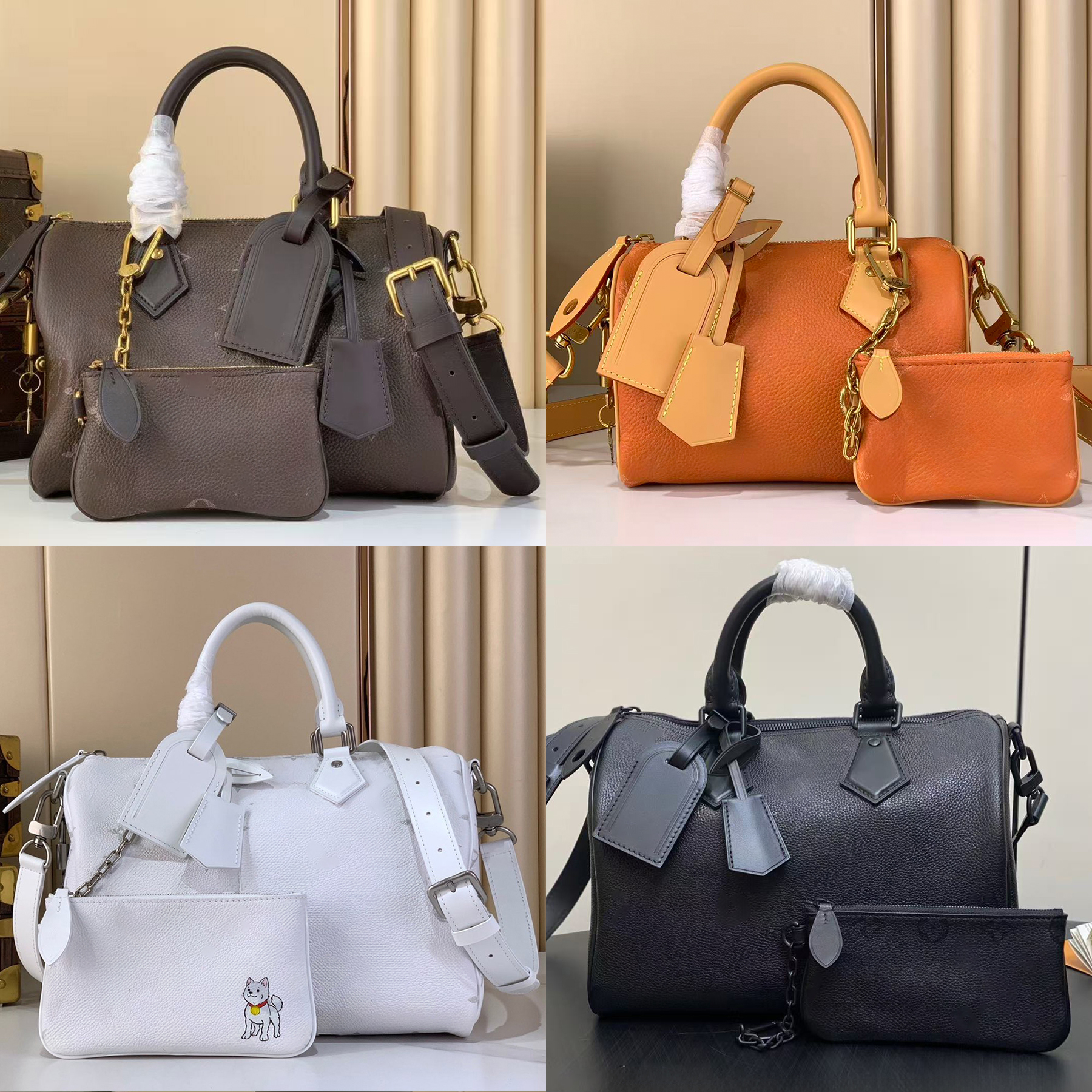 10A TOP quality shoulder genuine leather handbag lady tote designer men women bags P9 m14064 stitched metal plate Embroidery dust bag-image-1106158114