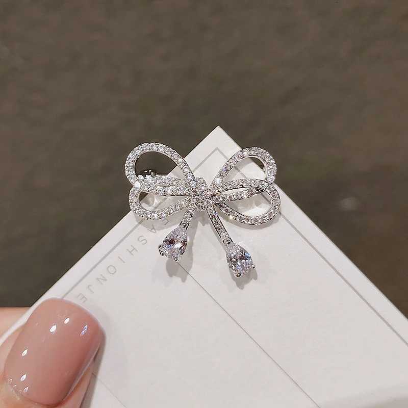 Elegant Bowknot Rhinestone Brooch Buckle Pin For Women Girls Bow Buckle Pin Cardigan Clip Jewelry Brooch Accessories H260227-image-1095696369