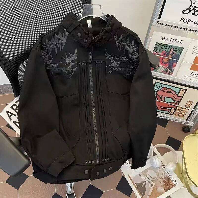 Large size loose American cleanfit pilot casual jacket men's spring and autumn handsome high street functional style Z260226
