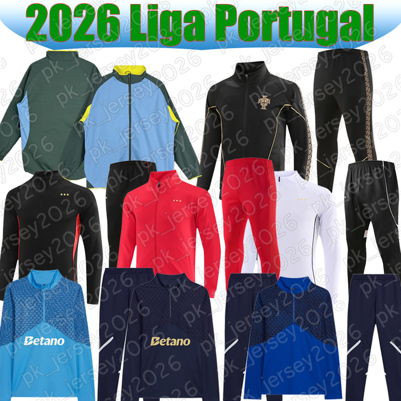 4XL 26/27 Liga Portugal Ensembles de football survêtement benficas PoRtO Sporting CP CR7 2002-03 Lisboa hoodies coupe-vent vestes tenue entraînem