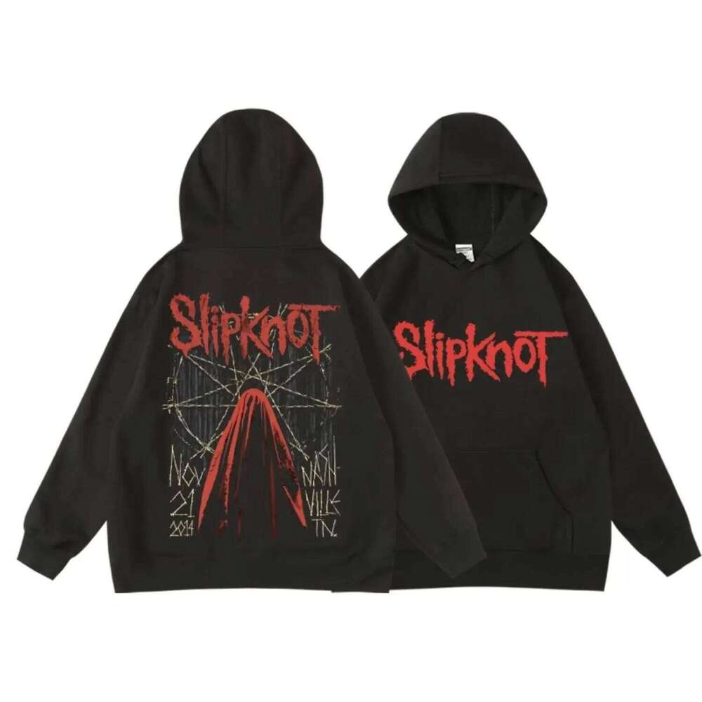 Y2k Slipknot Rock Band Global Tour Mercah Classique Graphique Imprimé Sweat À Capuche Pour Homme Femme Lâche Surdimensionné Sweat Streetwear Pull