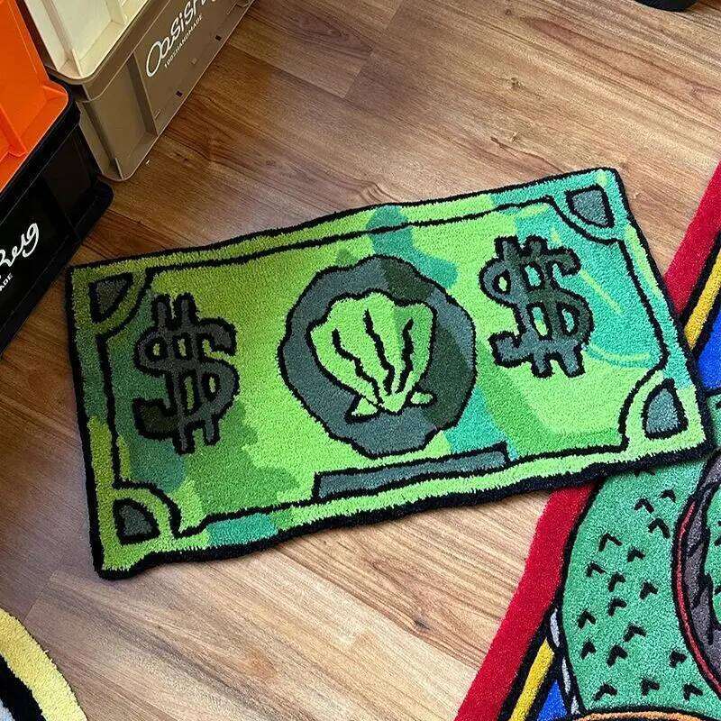 VIKAMA Cartoon Note Money Floor Mat Waterproof Anti-Fouling Anti-Static Entrance Sofa Living Room Bedroom Home Decoration Carpet H260226-image-1095646578
