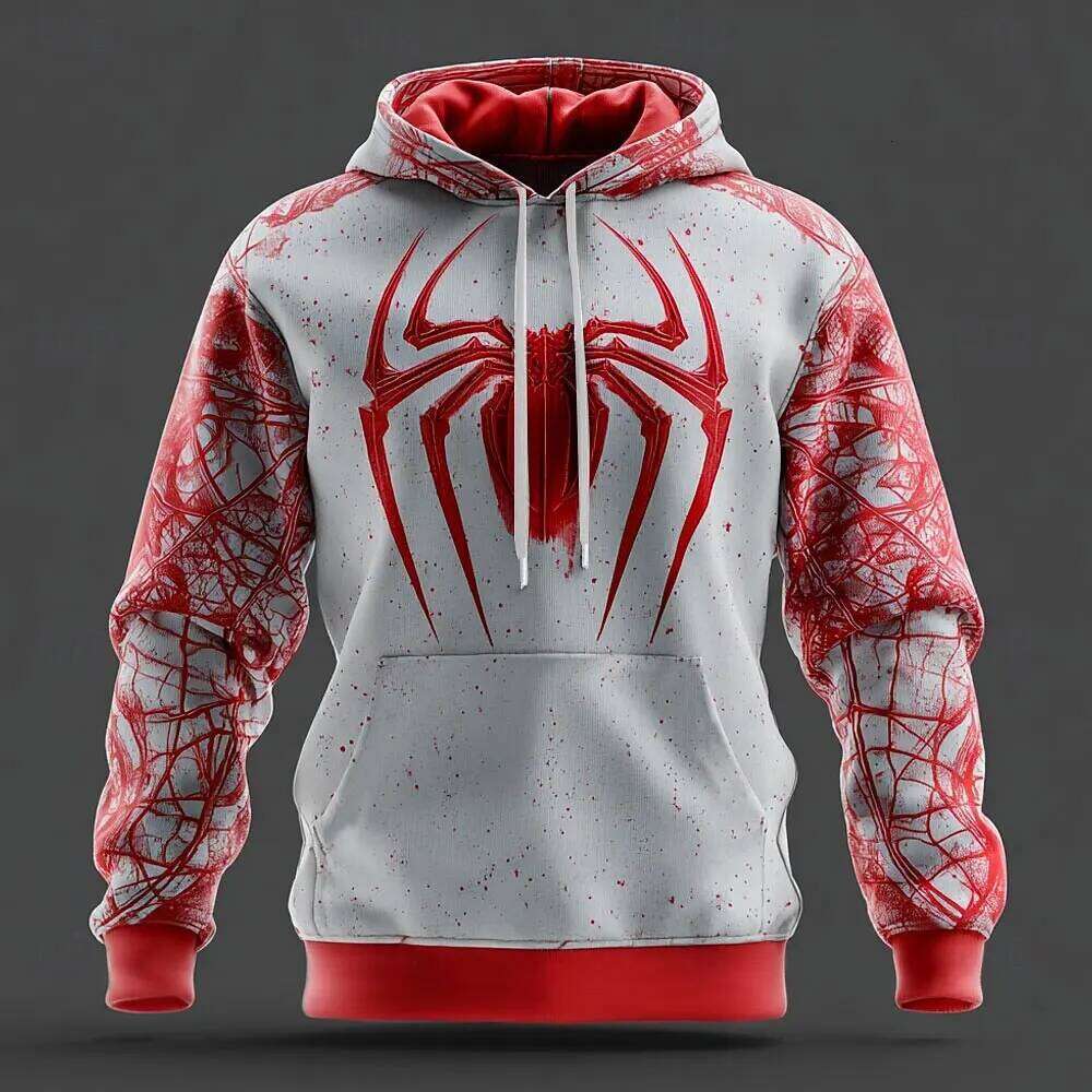 Automne et hiver décontracté sweats à capuche pour hommes drôle 3D motif d'araignée sweats mode confortable y2k vêtements de haute qualité pull Z
