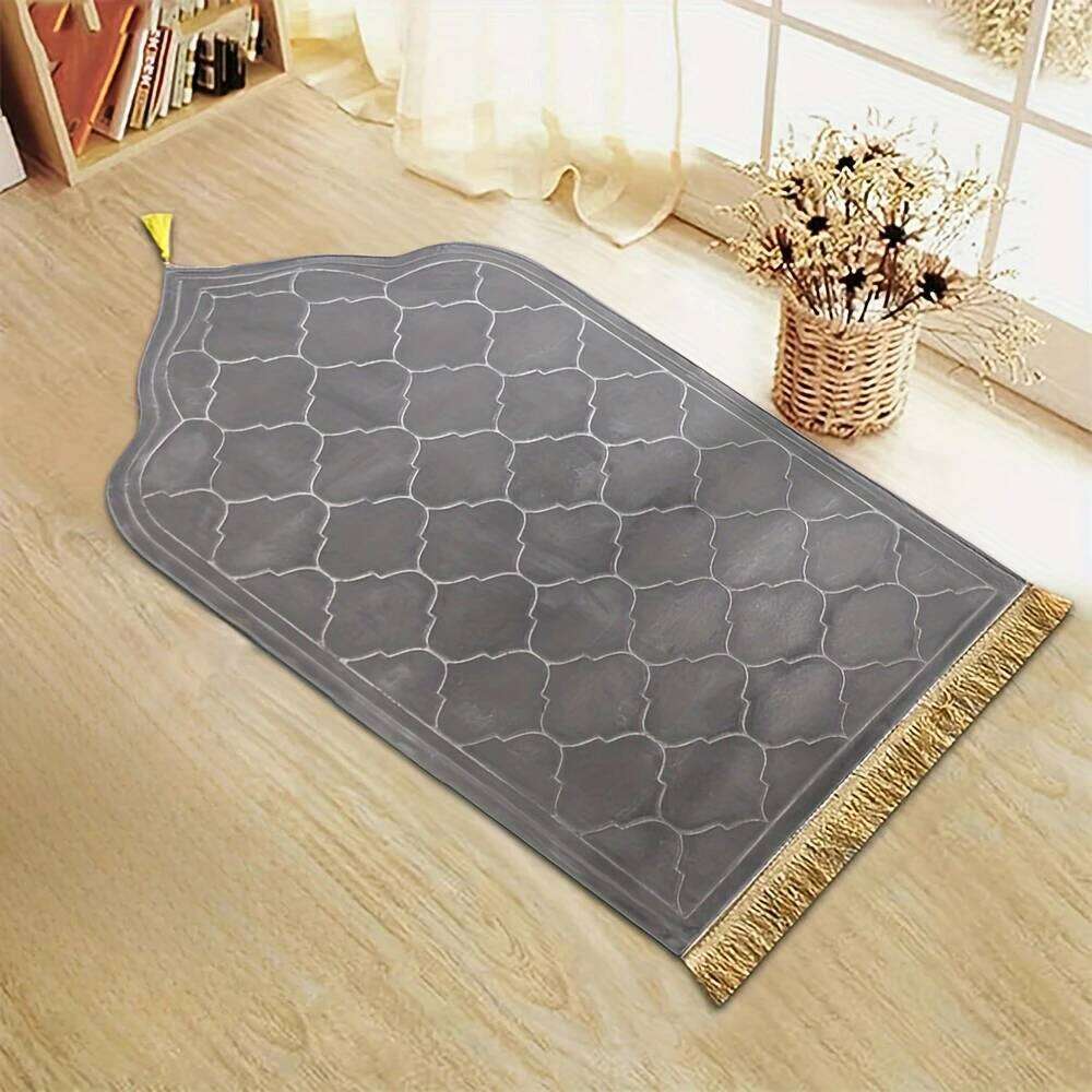 Thickened Printed Plush With Tassel Flannel Irregular Prayer Mat H260227-image-1095653219