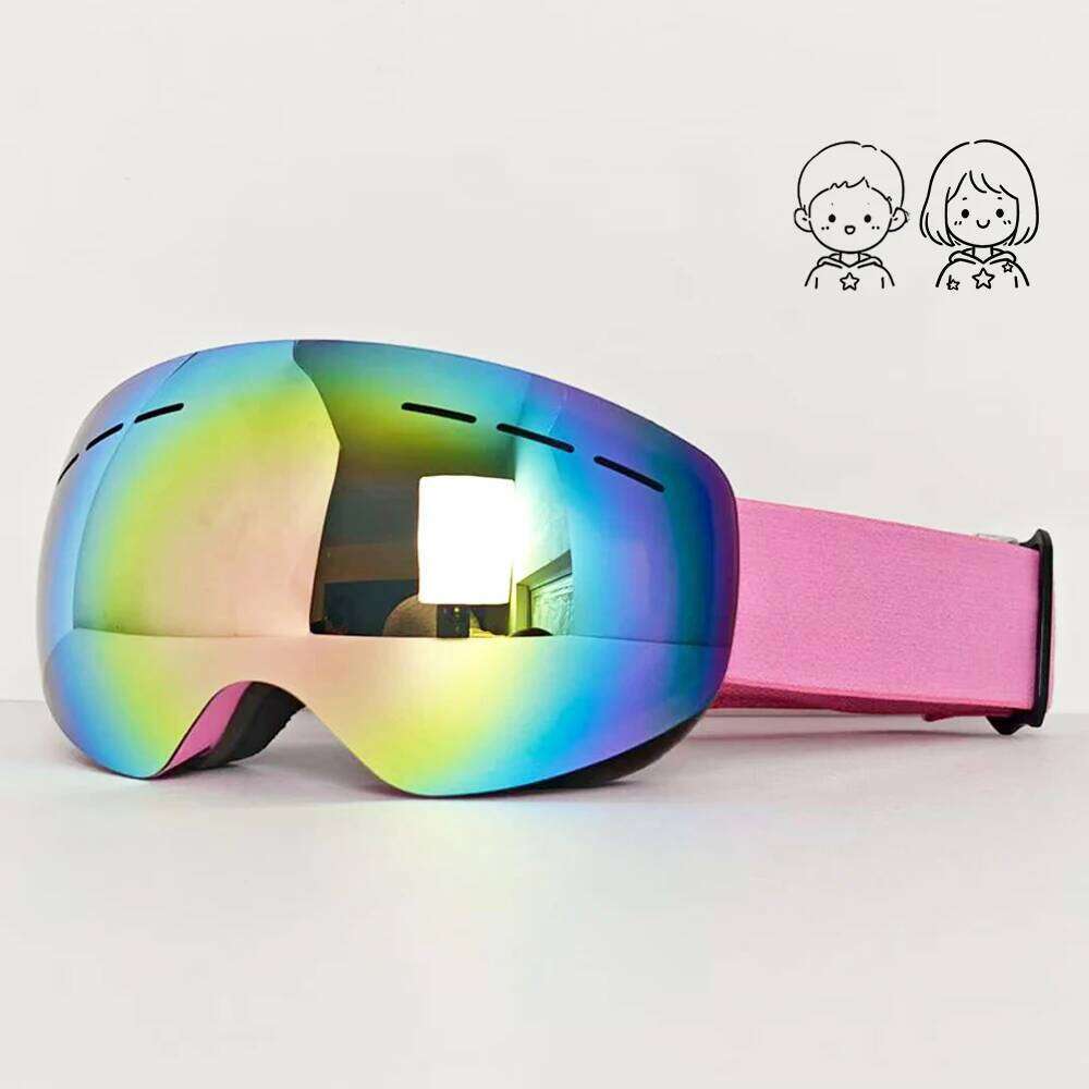 Boy And Girl Winter Skiing Equipment Snow Goggles High Definition Windproof Lenses Breathable Dustproof Sandproof Fashion Design Z260225-image-1095614441