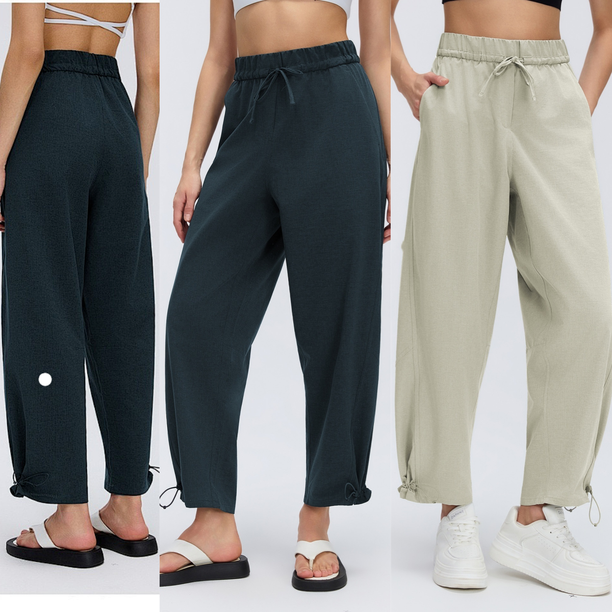 UU-L5811 Pantalon de Yoga à séchage rapide au printemps et en été, pantalon de sport avec cordon de serrage, respirant, ample, pantalon décontrac