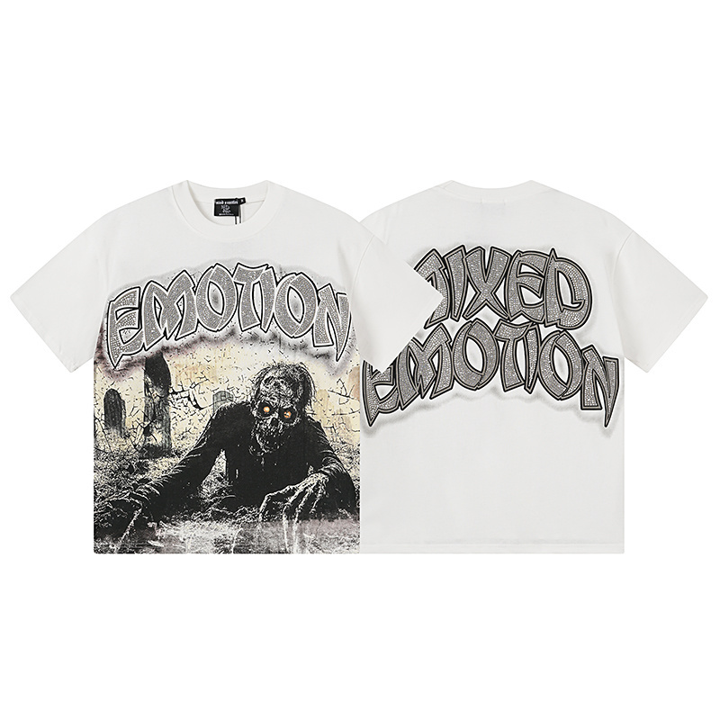 Emotions Shirt Mens Vintage Printed Tops Harajuku Y2k Clothes Oversized T Shirt Designer Streetwear Gothic Graphic Cropped Man Mix Emotion Shorts Sl