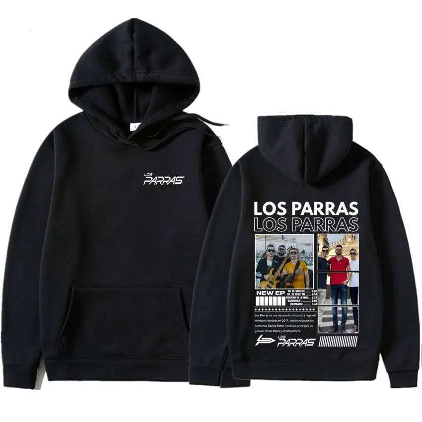 Rappeur Los Parras Tour Harajuku Sweat à capuche graphique de haute qualité Pulls pour hommes Unisexe Y2k Vêtements Sweat-shirts esthétiques Stre