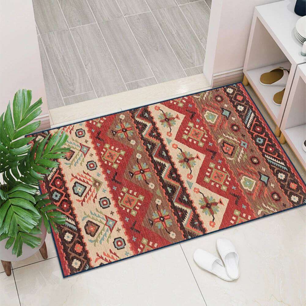 Vikamara Retro Bohemian Printed Floor Mat, Suitable For Use As a Decorative Carpet In Living Rooms, Kitchens And Corridors. H260226-image-1095646004