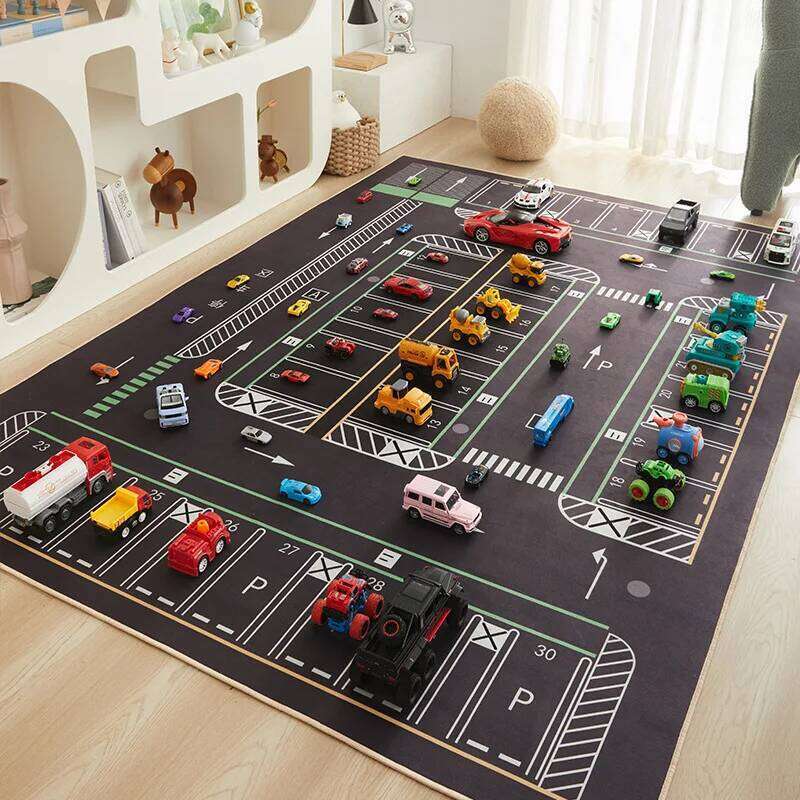 VIKAMA Cartoon Car Traffic Children's Carpet Play Baby Crawling Home Decoration Living Room And Bedroom Floor Mat H260227-image-1095652400