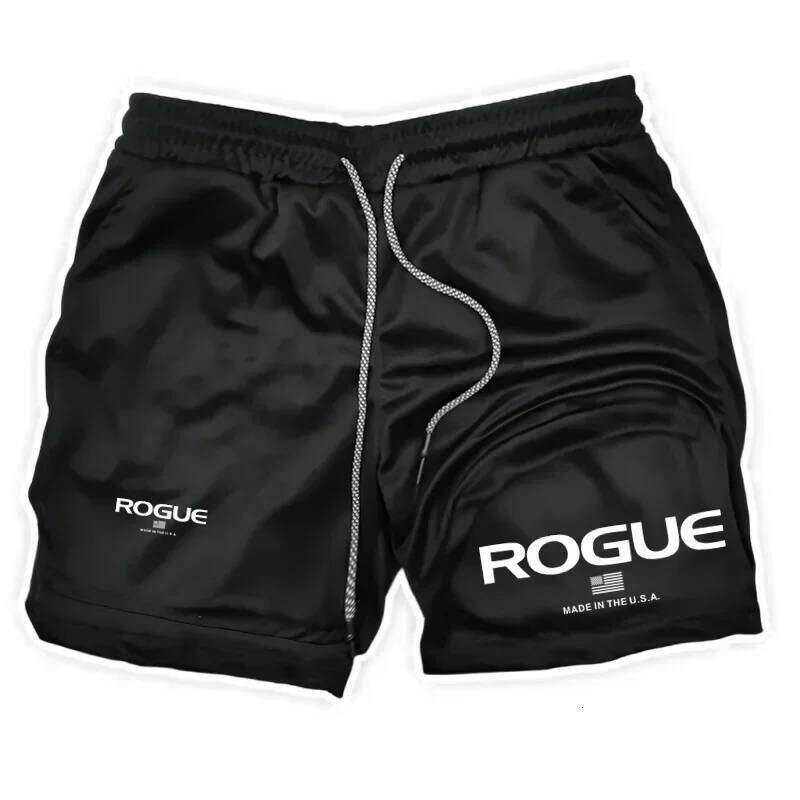 Rogue Gyms Fitness Men Summer Sportswear 2 in 1 Double-deck Compression Shorts Male Sports Tracksuits Track Joggers Short H260226