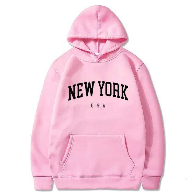 Men Women New York U.S.A City Hoodies Fashion Letter Printed Graphic Sweatshirts Loose Casual Harajuku Hooded Pullover Sportwear Z260226