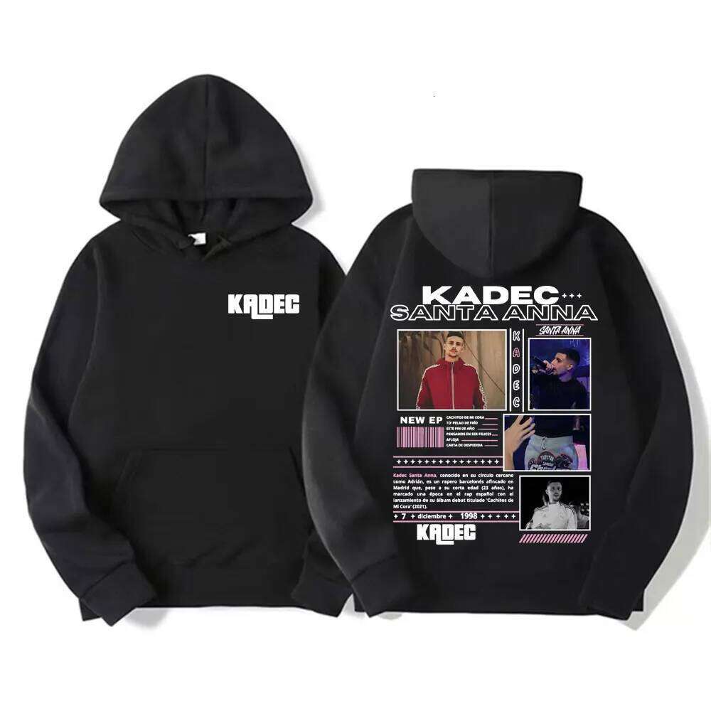 Sweat à capuche en coton pour hommes et femmes, rappeur Kadec Santa Anna Tour, plat, mode Hip Hop, Style Punk, confort de rue, 2025 – 26, Z260226