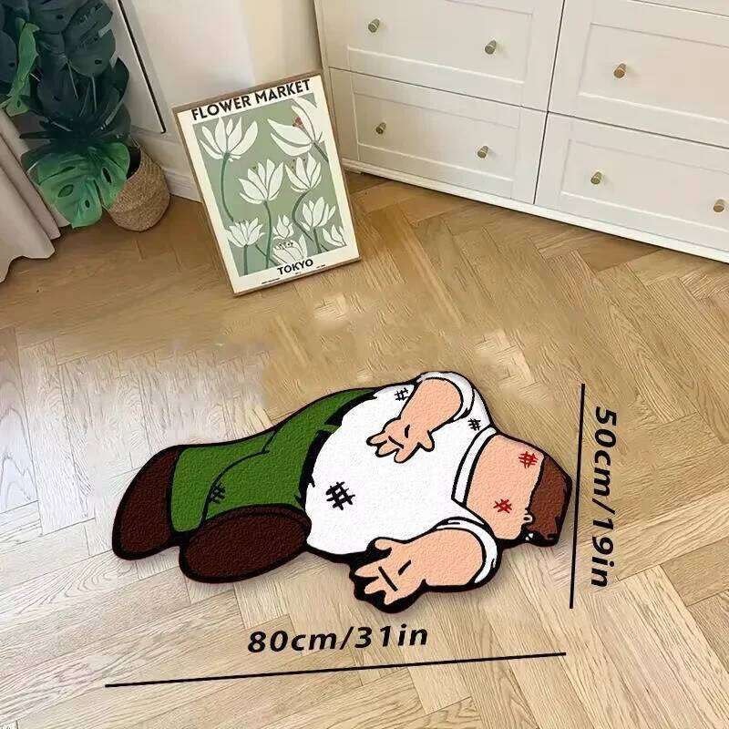 VIKAMA Cartoon Imitation Cashmere Floor Mat Irregular Living Room Anti-Slip Bedroom Stain-Resistant Decorative Rug H260226-image-1095646276