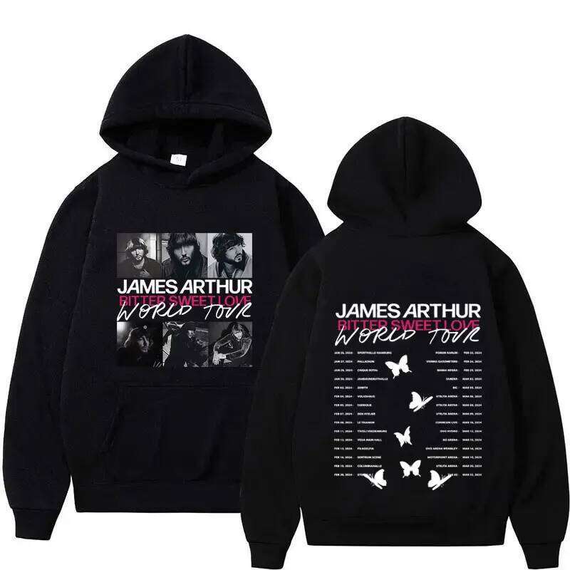 Hot Singer James Arthur Double Face Graphique Haute Qualité Y2K Sweat À Capuche Surdimensionné Lâche Casual Hommes Femmes Mode Adolescent Fans Ca