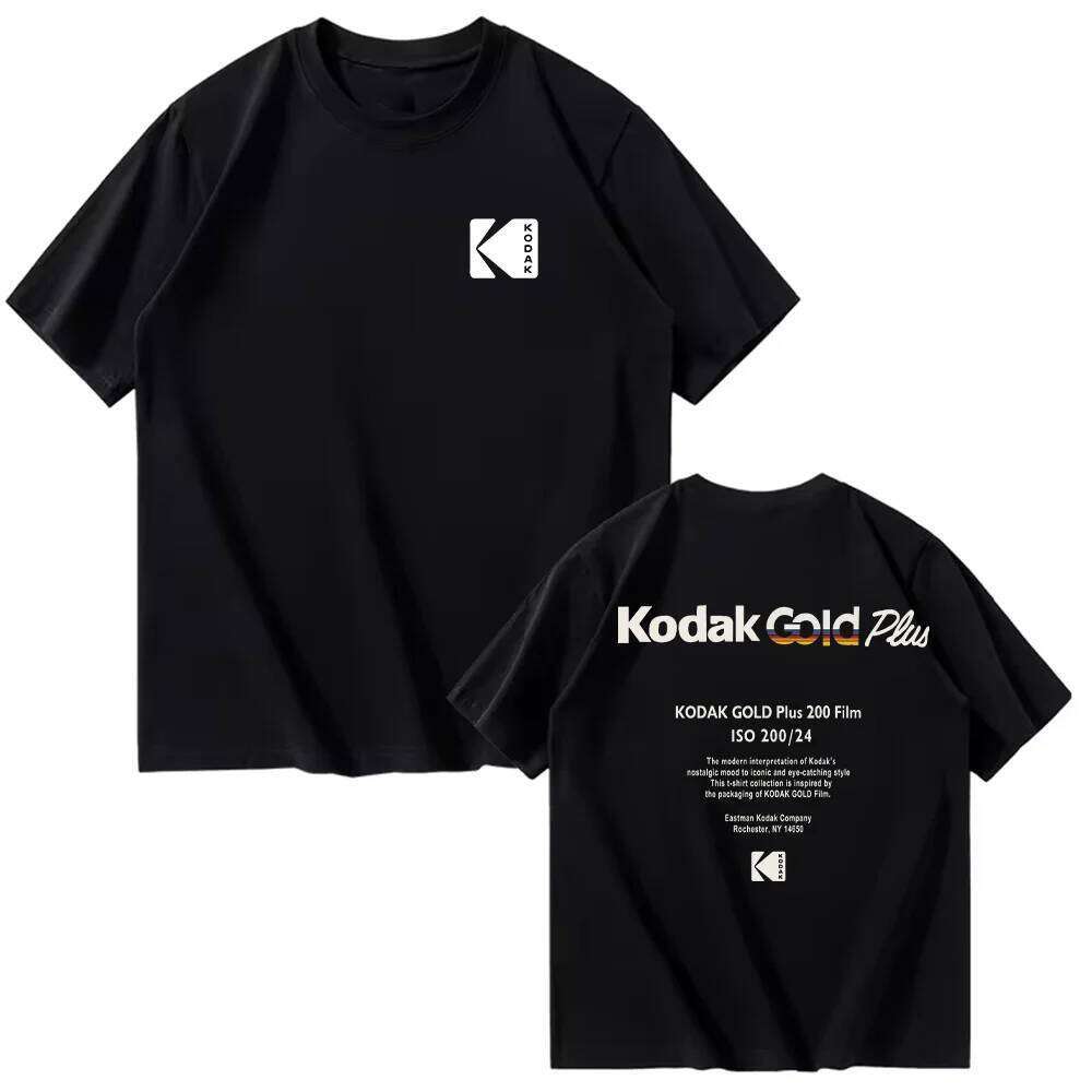 Kodak Summer Brand Fashion Cool Retro Y2K Print 100% Cotton Men's T-shirt Street Casual Sweat-absorbing Breathable Short Sleeve C260228