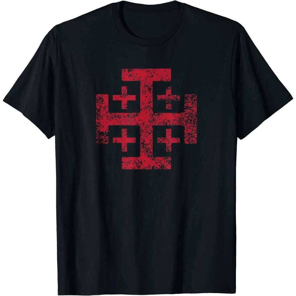 2024 Chevalier Templier Croix Royaume de Jérusalem Hommes T-Shirt À Manches Courtes Décontracté 100% Coton O-cou T-Shirt D'été C260228