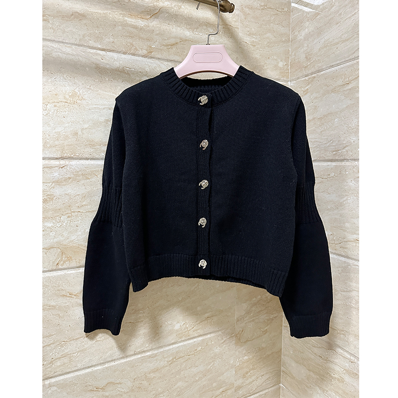 2026 Pull cardigan femme créateur en maille col rond boutonné coupe ample décontractée à manches longues
