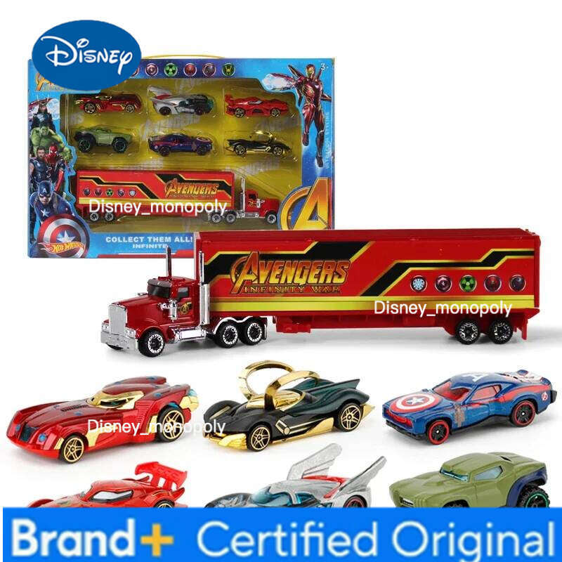 Disney 7pcs/set Cars Movie Pixar Toys Marvel The Avengers Truck 1:55 Alloy Justice League Lightning McQueen Metal Car Toy Gift H260228-image-1095919340