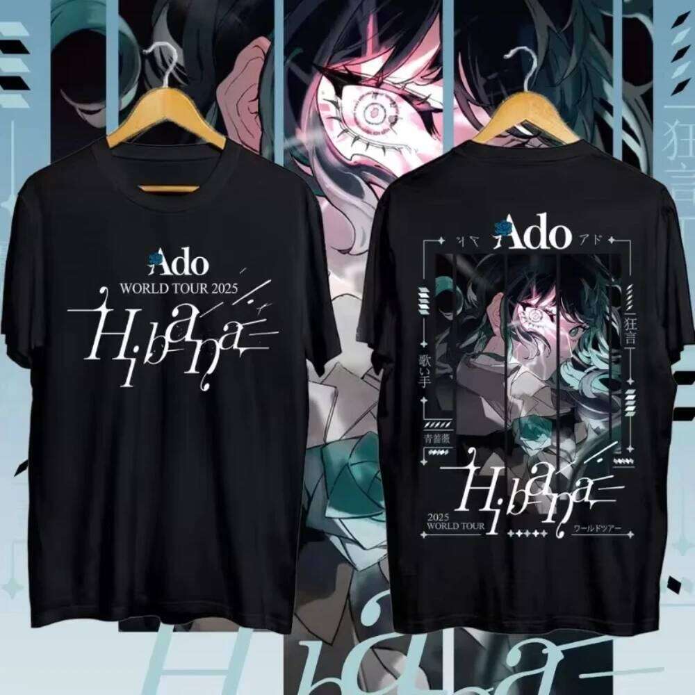 2025 Hommes Femmes Tshirt NEW ADO World Tour T-Shirt Noir et Blanc Col Rond Hibana 2 Couleurs T-shirt En Coton Confortable Top T-Shirts C260228