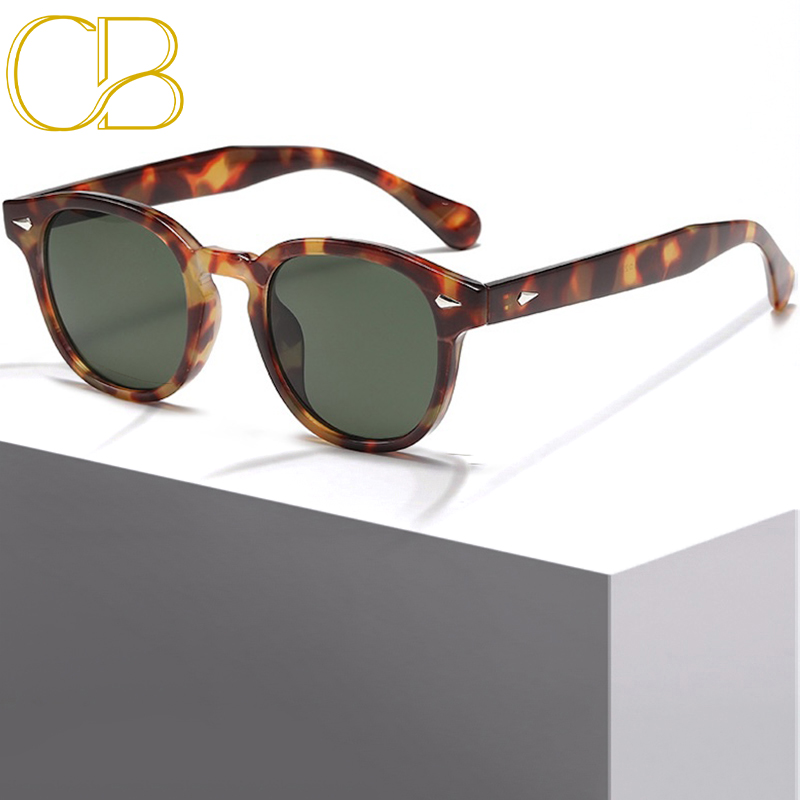 Lunettes de soleil rondes vintage Johnny Depp pour hommes, monture classique des années 90, design de marque Y2K Cyberpunk Steampunk avec protect