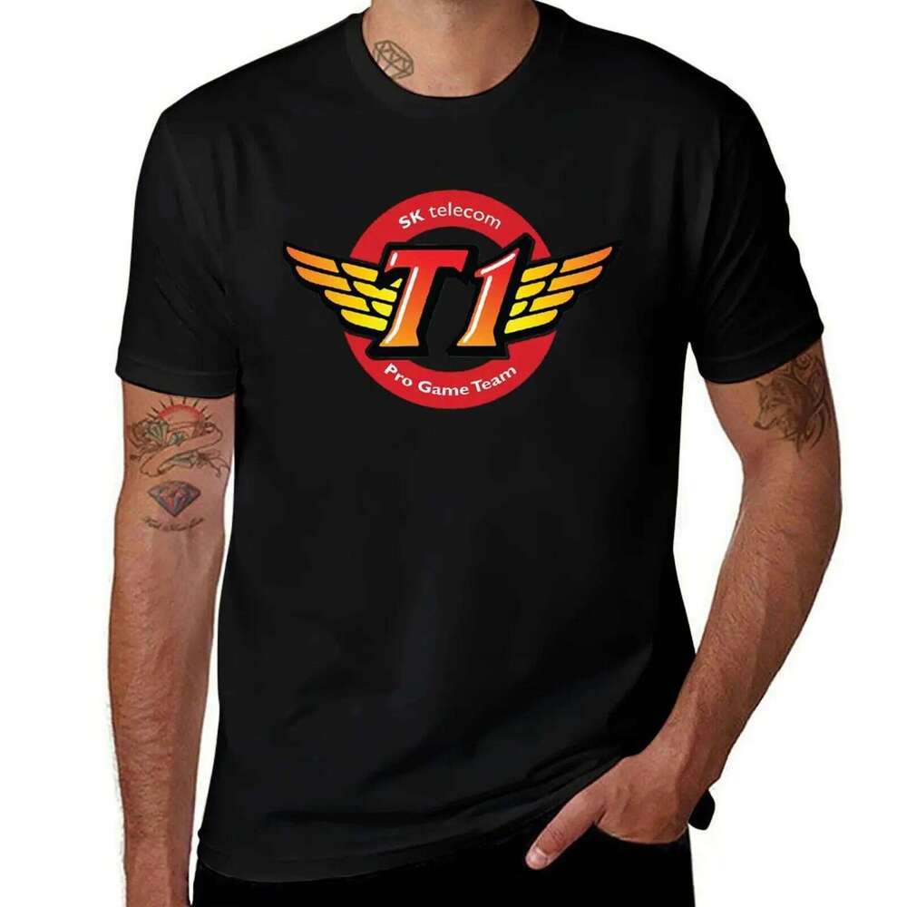 Team T1 pour les Fans T-Shirt coton 100% avec imprimés homme t-shirts pour hommes T-shirt C260228