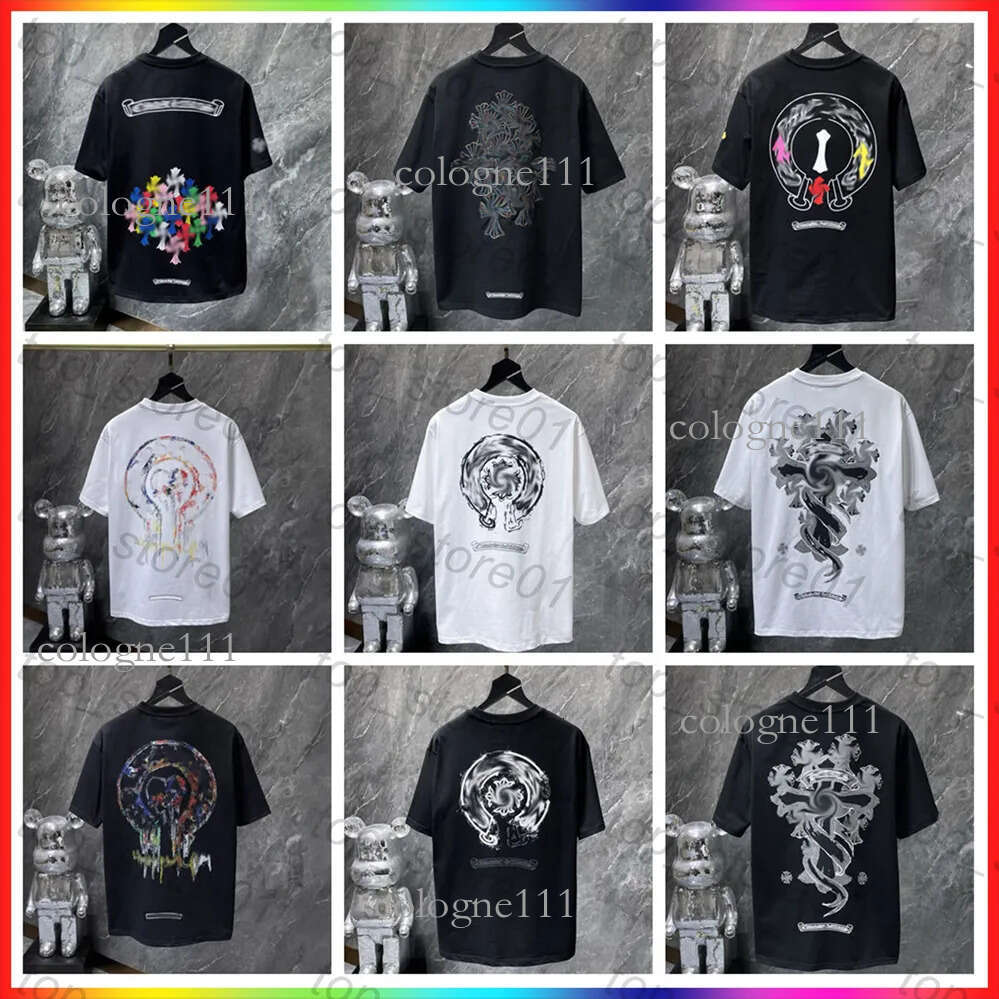 5A Chrome shirt Mens Womens Designers T Shirts summer Loose Fashion Tops Man Tees Cotton Casual Embroidered Letters Printed High Street Luxurys Clot