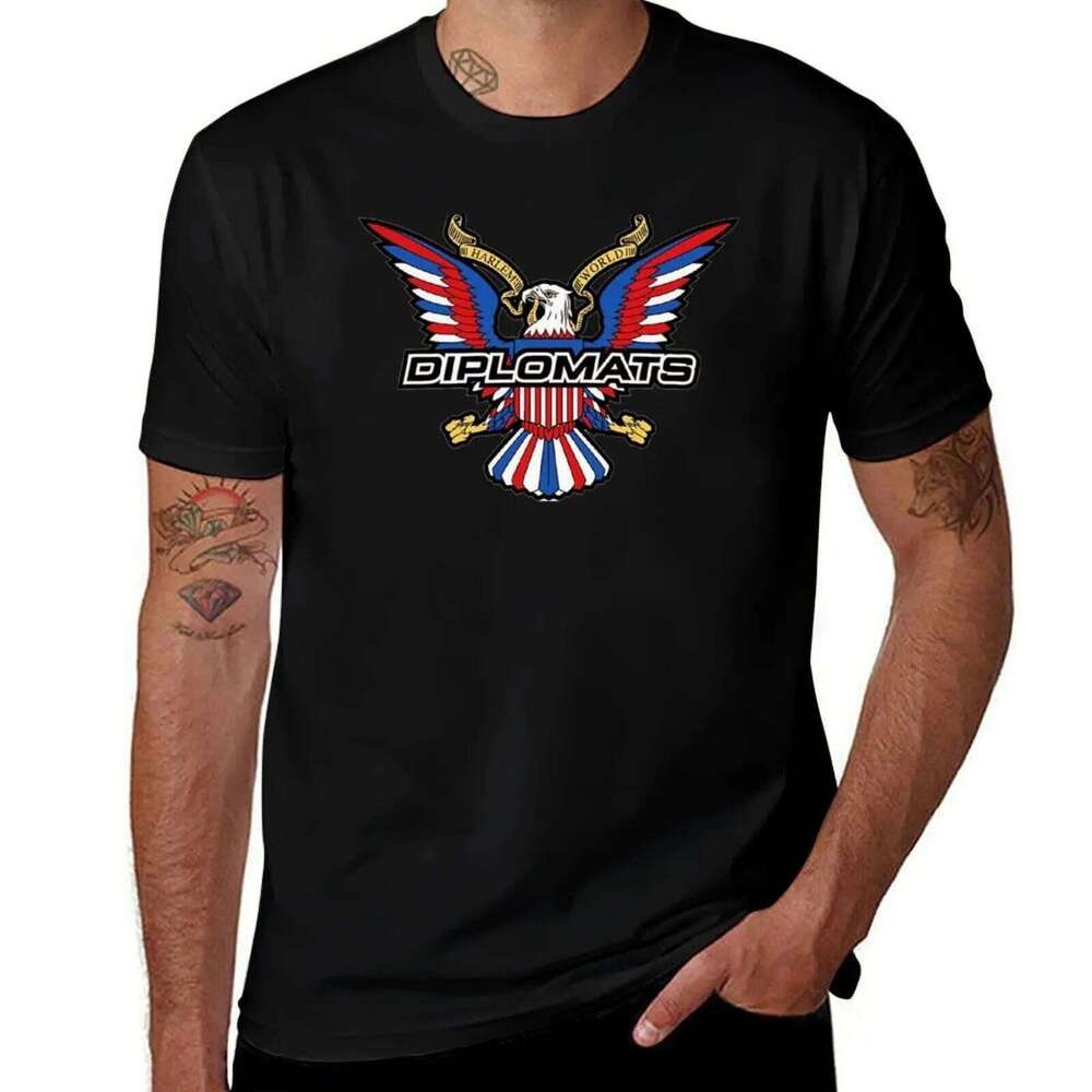 Dipset T-shirt noir décontracté pour hommes C260228, 100 % coton à manches courtes avec emblème des diplomates