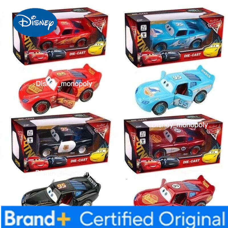 Disney Pixar Cars 1:32 Lightning McQueen Alloy Diecast Car With Light And Sound Rear Wheel Return Force Toys Kids Birthday Gifts H260228-image-1095920043